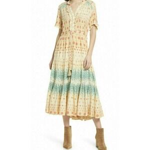 NWT Free People Women's XS Rare Feeling Cloud Tiered Tie Maxi Dress Boho Beachy